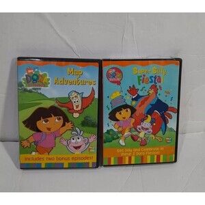 Vintage Dora The Explorer DVD Lot Of 2  Super Silly Fiesta And Map Adventures